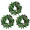 3 Pack Small Green Tinsel Front Door Wreath for Christmas, Holiday Decor, 12x12"